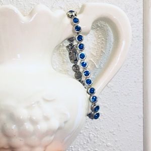 Blue Rhinestone Tennis Bracelet